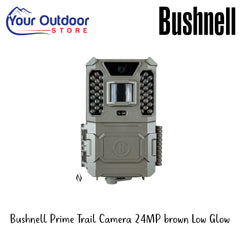 Bushnell Prime Trail Camera 24MP Brown Low Glow | Hero Image Showing All Logos And Titles.