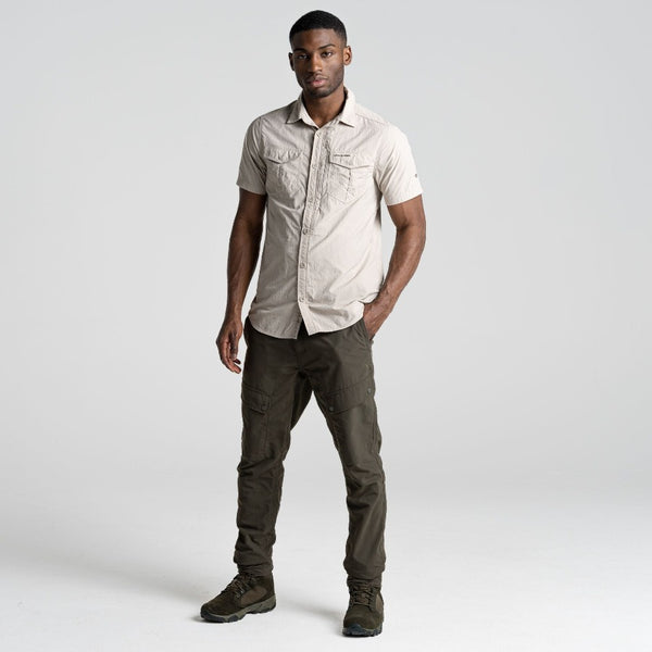 Parchment | Full body front view of shirt on model with dark pants.