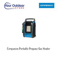 Companion Portable Propane Gas Heater. Hero Image Showing Logos and Title. 