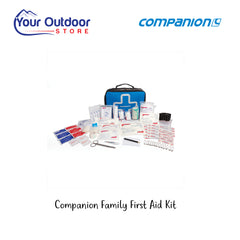 Companion Family First Aid Kit. Hero Image Showing Logos and Title. 