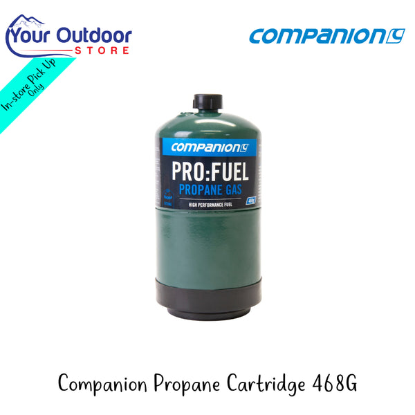 Companion Propane Cartridge 468G | Hero Image Showing All Logos And Titles.