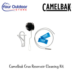 Camelbak Crux Reservoir Cleaning Kit | Hero Image Showing All Logos And Titles.