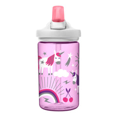 Unicorn Party | Camelbak Eddy+ Kids 14oz Bottle Image Showing Front View.