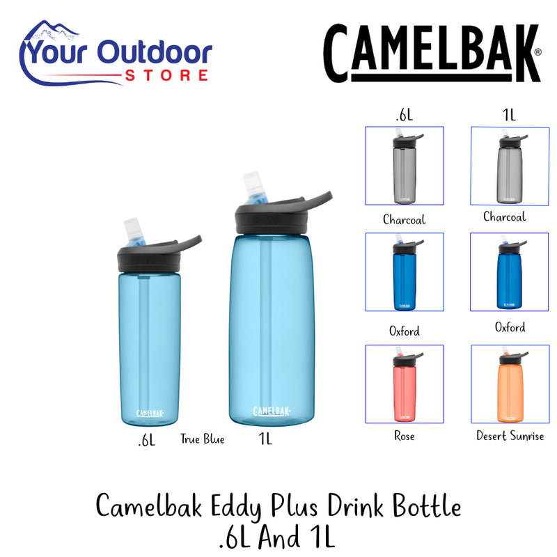 Camelbak Eddy+ Drink Bottle | Hero Image Showing All Logos, Titles And Variants.