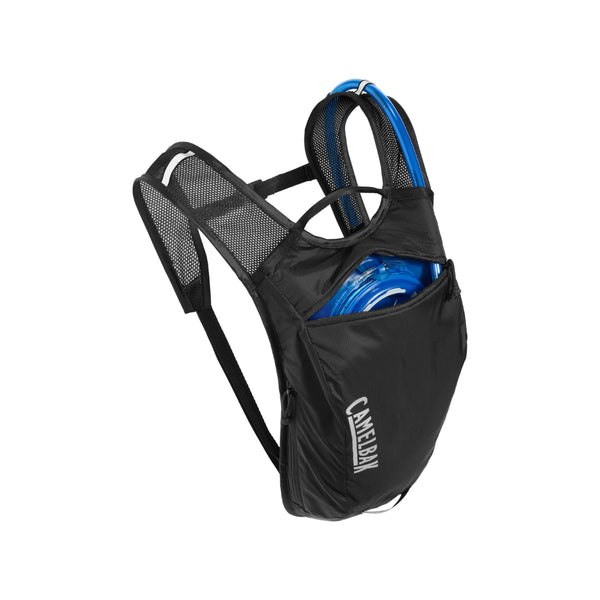 Black | Camelbak Hydrobak Light Image Showing Angled Top View, Pocket Open.