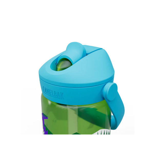 Hip Dinos | Camelbak Kids Thrive Flip Straw Bottle Image Showing Close Up View Of The Lid, Straw Sipper Down.
