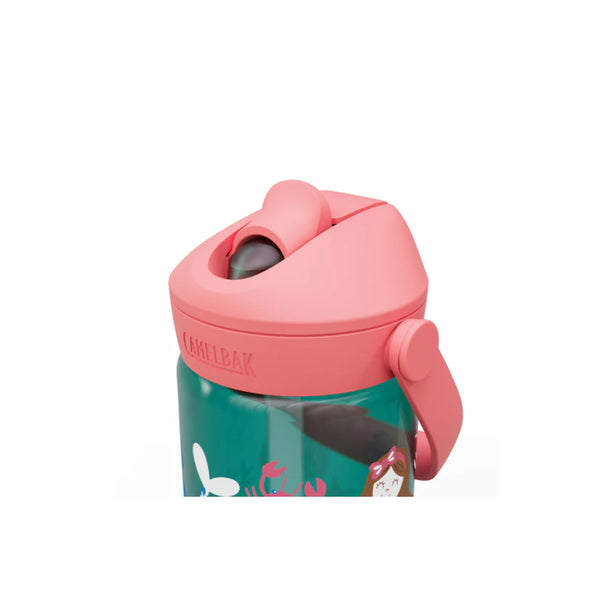 Mermaid Friends | Camelbak Kids Thrive Flip Straw Bottle Image Showing Close Up Of Lid, Straw Sipper Down.