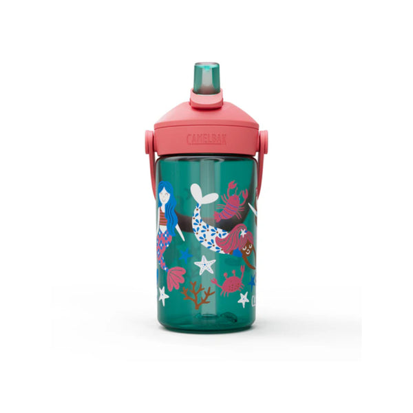 Mermaid Friends | Camelbak Kids Thrive Straw Bottle Image Showing Front View With Straw Sipper Up.
