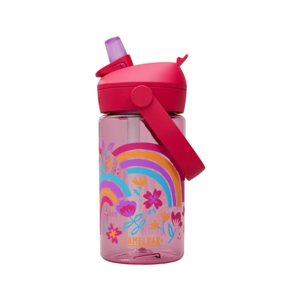Rainbow Floral | Camelbak Kids Thrive Flip Straw Bottle Image Showing No Logos or Titles.