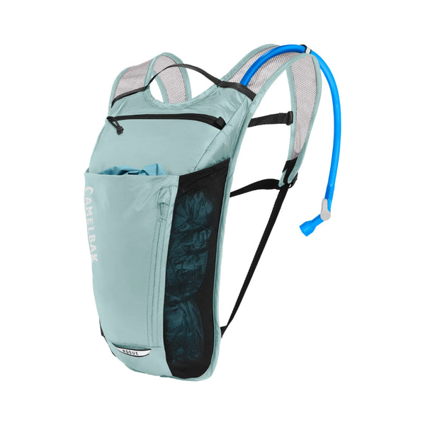 Light Blue | Camelbak Rouge 2 Crux Reservoir Image Showing Angled Side View, Pocket Closed.