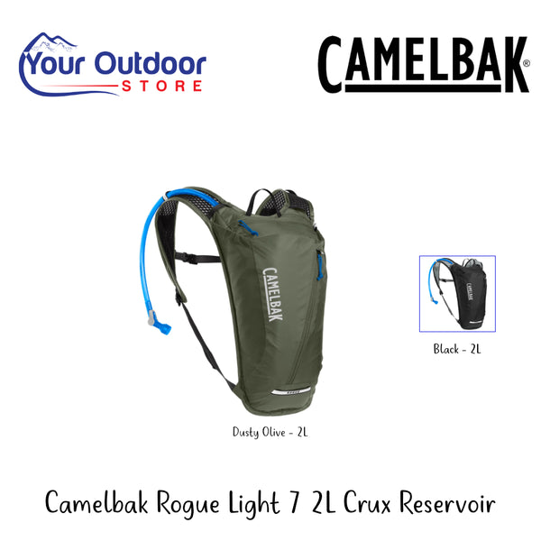 Camelbak Rouge Light 7 2L Crux Reservoir | Hero Image Showing All Logos, Titles And Variants. 