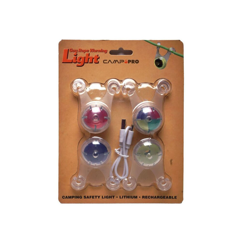 4 Pack | Camp Pro Guy Rope Warning Light Set Image Showing No Logos Or Titles.