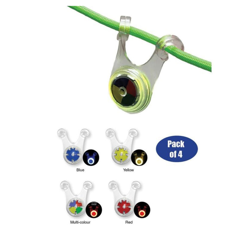 4 Pack | Camp Pro Guy Rope Warning Light Set Image Showing The 4 Colour Variants.