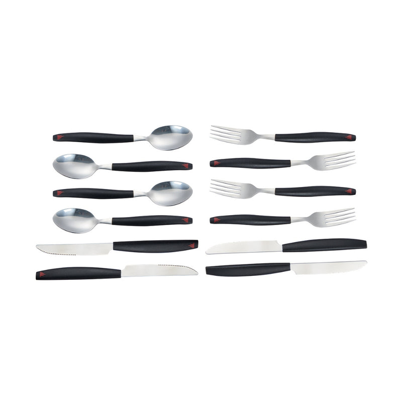 Black | Campfire 12Piece Cutlery Set Image Showing No Logos Or Titles.