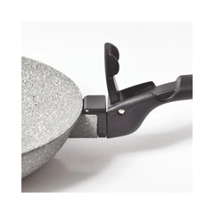 24cm | Campfire Compact Frypan Image Showing Close Up View Of The Removeable Handle, In The  Un-locked Position.