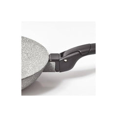 24cm | Campfire Compact Frypan Image Showing Close Up View Of The Removeable Handle, In The Locked Position.