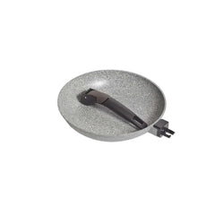 24cm |Campfire Compact Frypan Image Showing Handle Off And Inside The Fry Pan For Storage And Travel.
