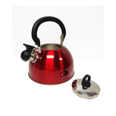 2.5 L / 4 L | Campfire Stainless Steel Whistling Kettle Image Showing Angled Side View, With Lid Off.