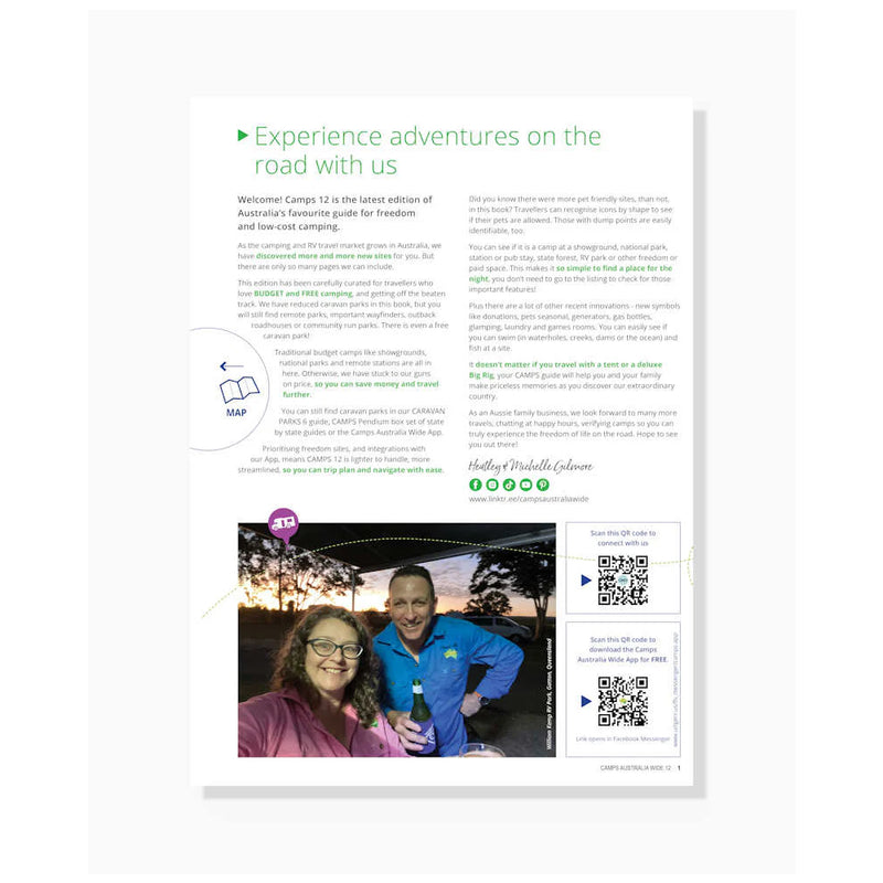 Camps Australia Wide 12 Easy Read Edition | Image Showing Welcome Page. 