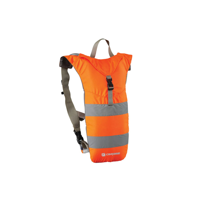 Hi Vis Orange | Caribee Nuke 3L Hydration Pack Image Showing No Logos Or Titles.
