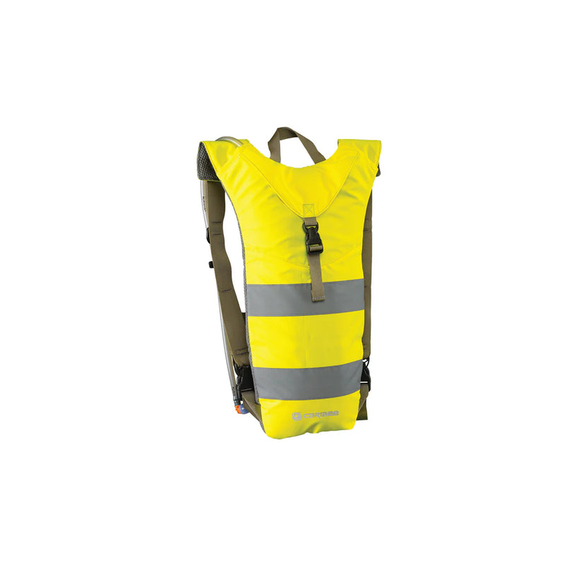 Hi Vis Yellow | Caribee Nuke 3L Hydration Pack Image Showing No Logos Or Titles.