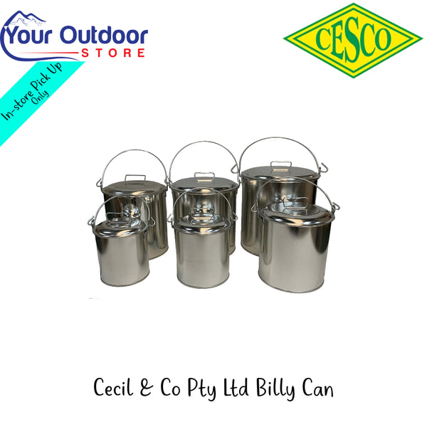 Cecil And Co Pty Ltd Billy Can | Hero Image Showing All Logos, Titles And Variants.