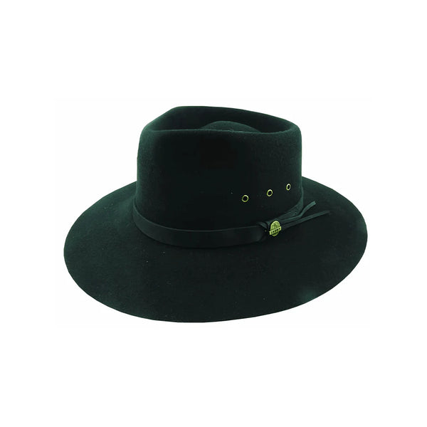 Black | Clancy Water Repellent Wool Felt Man From Snowy River Hat Image Showing No Logos Or Titles.