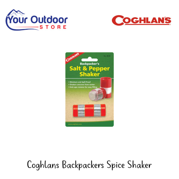 Coghlans Backpackers Spice Shaker | Hero Image Showing All Logos And Titles.