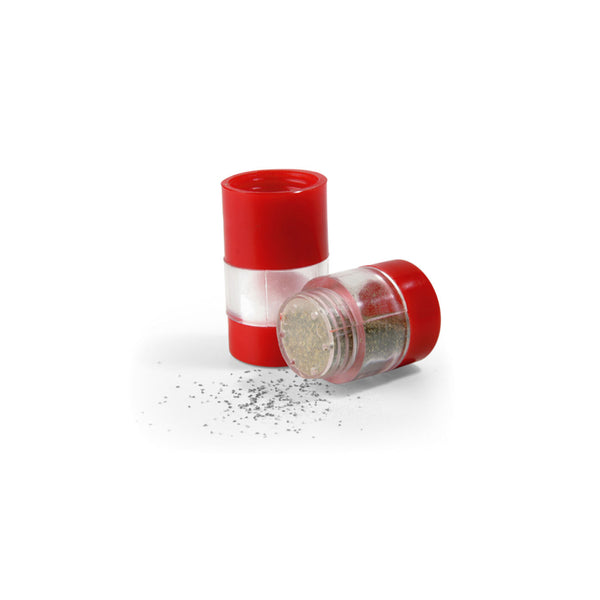 Coghlans Backpackers Spice Shaker | Image Showing Shakers Separated With Salt And Pepper In The Shakers.