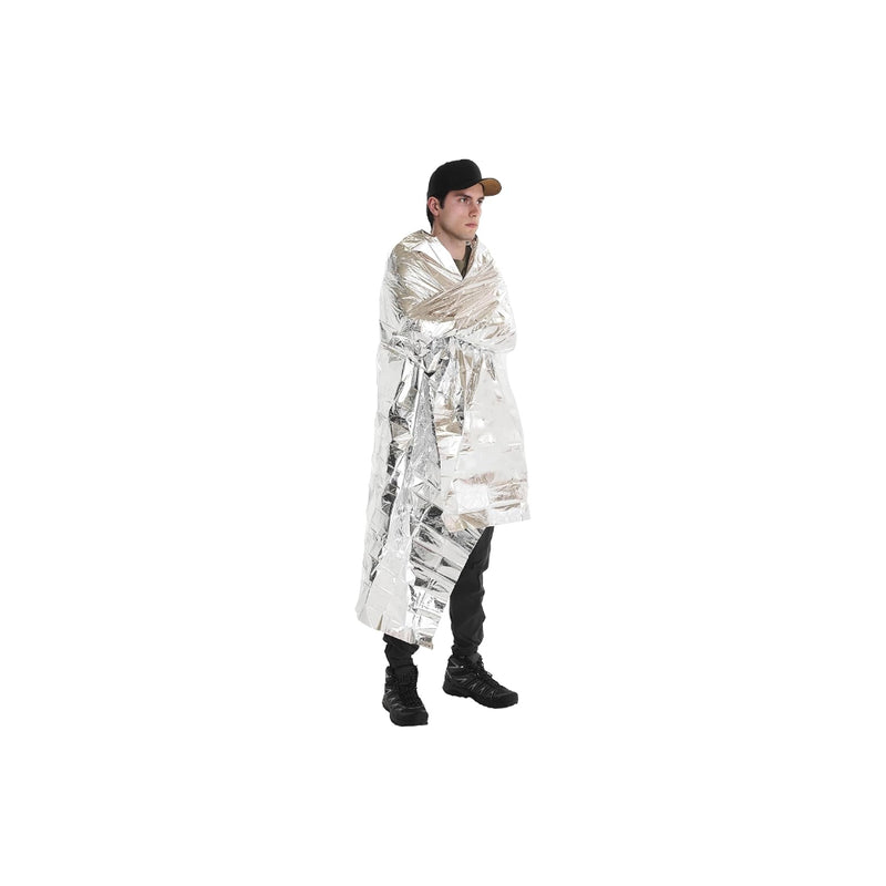 Coghlan's Emergency Blanket | Image Showing A Model Wearing The Blanket.