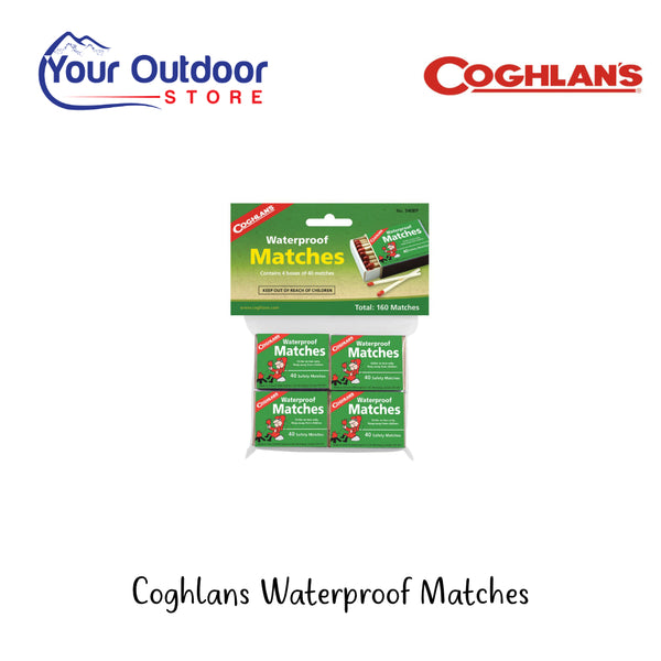 Coghlan's Waterproof Matches | Hero Image Showing All Logos And Titles. Stock Images Used So May Be Different To The Product In Store.