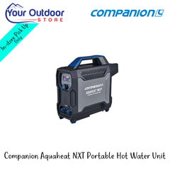 Companion Aquaheat NXT Portable Hot Water Unit | Hero Image Showing Al Logos And Titles.