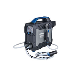 Companion Aquaheat NXT Portable Hot Water Unit | Image Showing All Hoses Connected And Shower Head Attached.