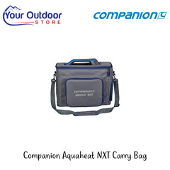 Companion Aquaheat NXT carry Bag | Hero Image Showing All Logos And Titles.