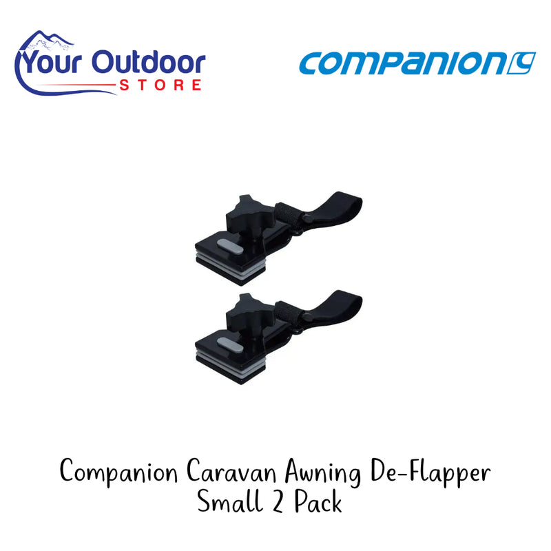 Companion Caravan Awning De-Flapper Small 2 Pack | Hero Image Showing All Logos And Titles.