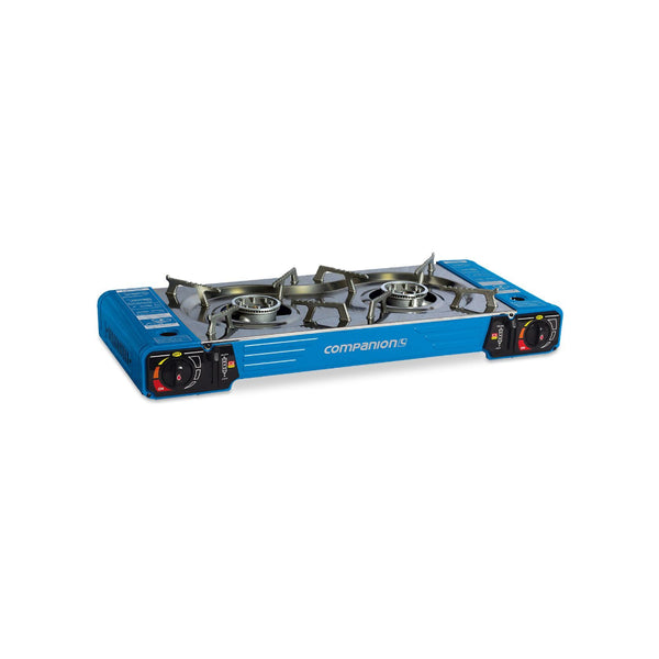 Blue | Companion Double Butane Stove Image Showing Angled View Of Stove.