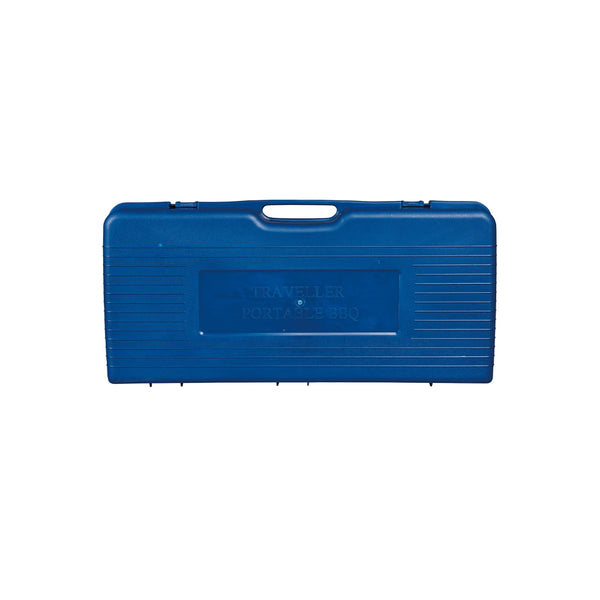Blue | Companion Double Butane Stove Image Showing Carry Case Closed, Standing Upright.