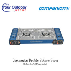 Companion Double Butane Stove | Hero Image Showing All Logos And Titles.