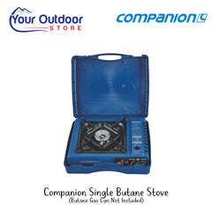 Companion Single Butane Stove | Hero Image Showing All Logos And Titles.