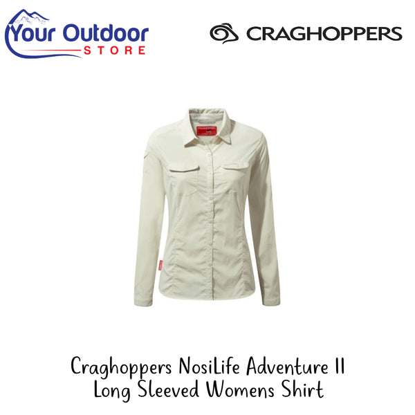 Craghoppers NosiLife Adventure ll Long Sleeved Womens Shirt | Hero Image Showing All Logos And Titles.