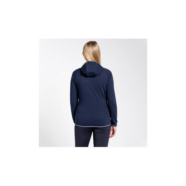 Navy | Craghoppers NosLife Milanta Womens Hooded Top Image Showing Back View, Hood Down.