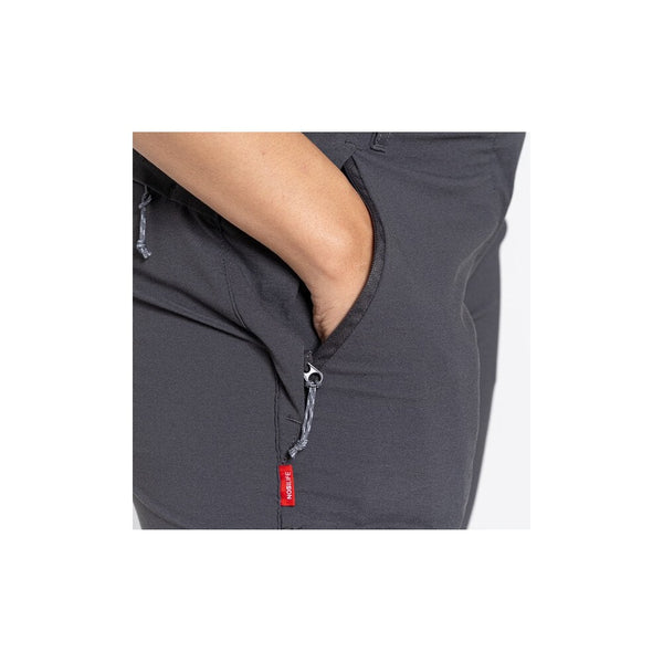 Charcoal | Craghoppers NosiLife Pro II Convertible Womens Trouser Image Showing Close Up View Of The Side Pocket.