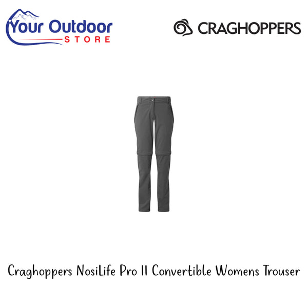 Craghoppers NosiLife Pro II Convertible Womens Trouser | Hero Image Showing All Logos And Titles.