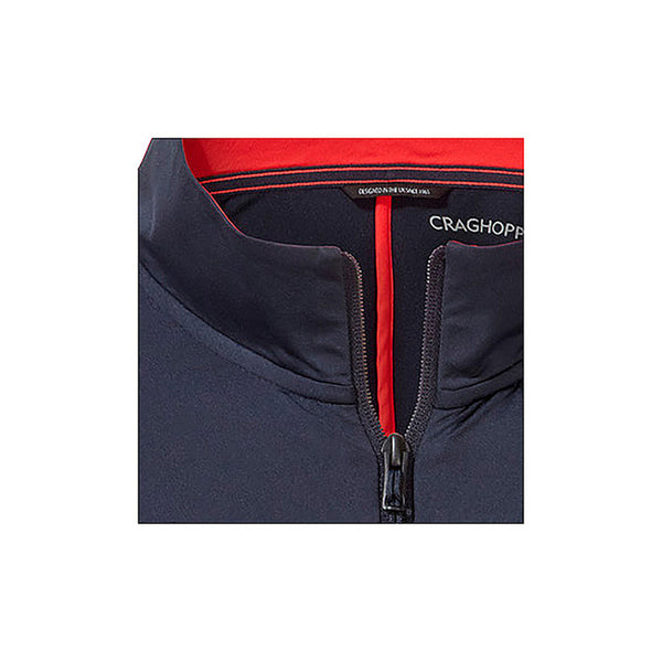 Navy | Craghoppers NosiLife Valens Mens Jacket Image Showing Close Up View Of The Zipped Collar.