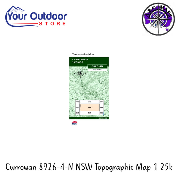 Currowan 8926-4-N NSW Topographic Map 1 25k | Hero Image Showing All Logos And Titles.