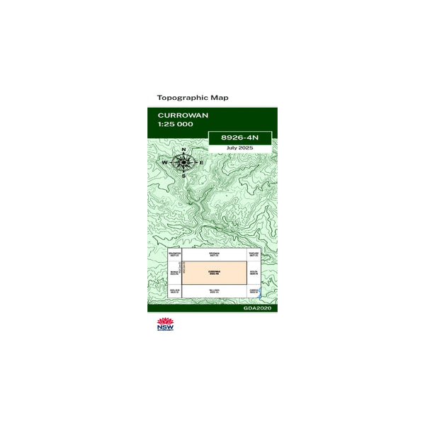 Currowan 8926-4-N NSW Topographic Map 1 25k | Image Showing No Logos Or Titles.