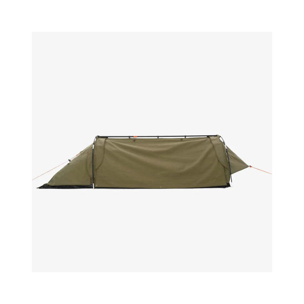 1100+ / 1400+ | 1100+ Darche Dusk To Dawn Swag With 70mm Mattress Image Showing Canvas Panels All Rolled Down And Zipped Closed.