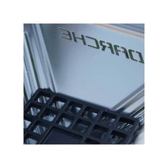 450 | Darche Stainless Steel BBQ Image Showing Close Up View Of The Internal Grate, And Laser Cut Darche Logo.
