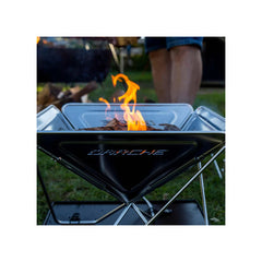 450 | Darche Stainless Steel BBQ Image Showing The BBQ Being Used As A Fire Pit For Warmth In Camp