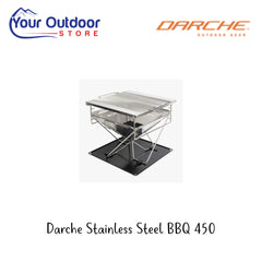 Darche Stainless Steel BBQ 450 | Hero Image Showing All Logos And Titles.